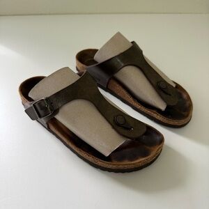 Birkenstock Gizeh Oiled Leather Bronze Sandals Women’s Size 37